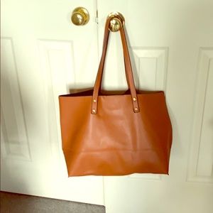 Vegan leather tote bag